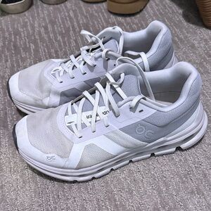 On Running White and Gray Sneakers